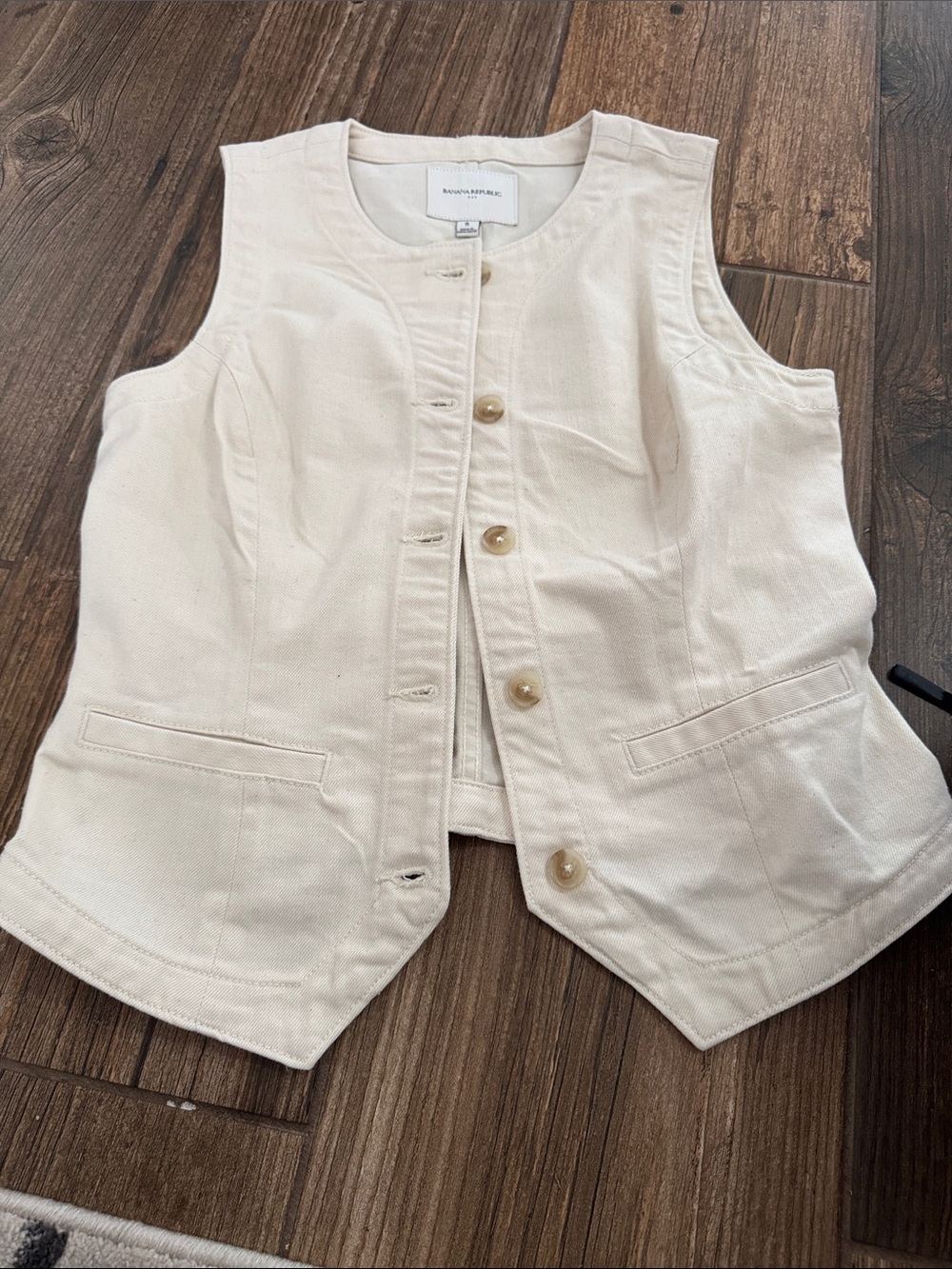 Banana Republic Off-White denim Button Vest size small